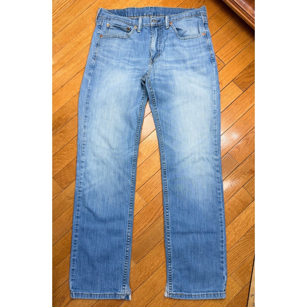 Levis‎ 514 Straight Fit Light Wash Blue Denim Jeans Mens 32x32 - Picture 3 of 7